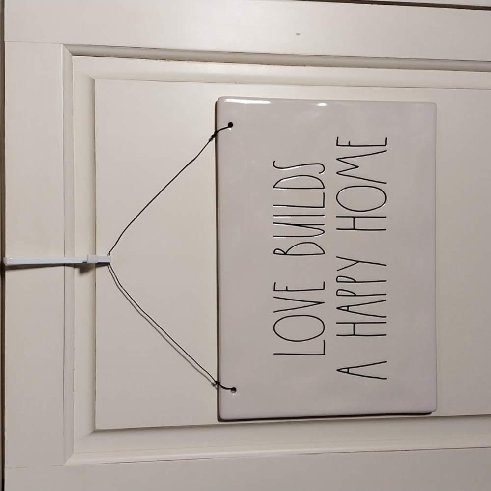 Rae Dunn Ceramic Wall Hanging 12inches×8.5inches White And Black